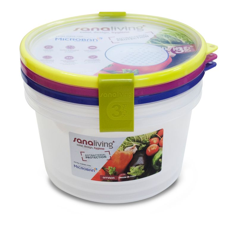 Casa si Gradina - Bucatarie si vesela - Organizare si depozitare bucatarie - Cutii alimentare - Set 3 cutii de conservare alimente Sanaliving 18xh10,5 cm 1.6L, multicolor - Infinity.ro