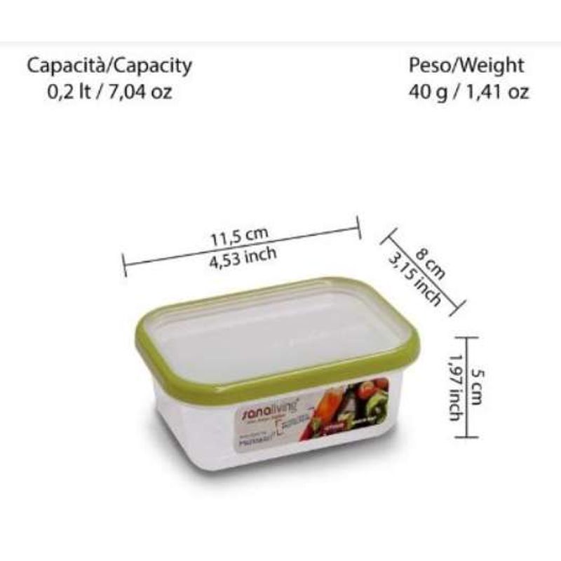 Casa si Gradina - Bucatarie si vesela - Organizare si depozitare bucatarie - Cutii alimentare - Cutie conservare alimente Sanaliving 11,5x8x5 cm. 0,2L, portocaliu - Infinity.ro