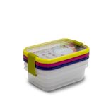 Casa si Gradina - Bucatarie si vesela - Organizare si depozitare bucatarie - Cutii alimentare - Set 3 cutii de conservare alimente Sanaliving 15x11x5 cm 0.4.L, multicolor - Infinity.ro
