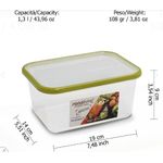 Casa si Gradina - Bucatarie si vesela - Organizare si depozitare bucatarie - Cutii alimentare - Cutie de conservare alimente Sanaliving 19x14x9 cm 1,3L capac portocaliu - Infinity.ro