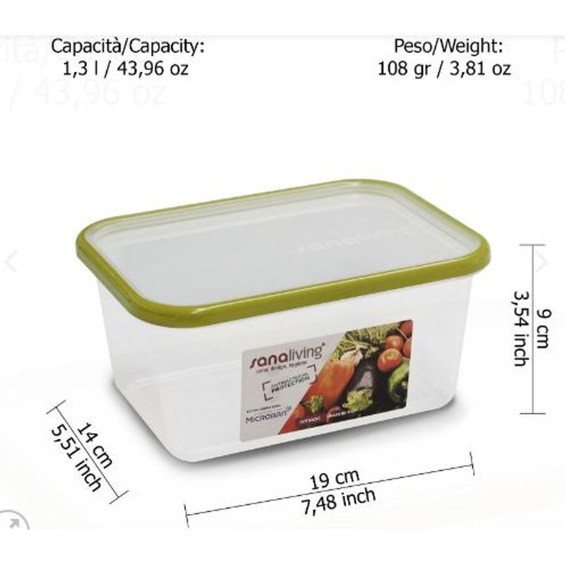 Casa si Gradina - Bucatarie si vesela - Organizare si depozitare bucatarie - Cutii alimentare - Cutie de conservare alimente Sanaliving 19x14x9 cm 1,3L capac portocaliu - Infinity.ro