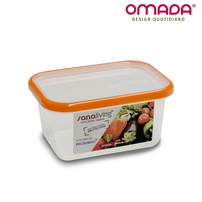 Casa si Gradina - Bucatarie si vesela - Organizare si depozitare bucatarie - Cutii alimentare - Cutie de conservare alimente Sanaliving 19x14x9 cm 1,3L capac portocaliu - Infinity.ro