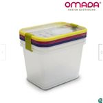 Casa si Gradina - Bucatarie si vesela - Organizare si depozitare bucatarie - Cutii alimentare - Set de 3 cutii de conservare alimente Sanaliving 19x14x13,5 cm 2,1L, multicolor - Infinity.ro