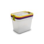 Casa si Gradina - Bucatarie si vesela - Organizare si depozitare bucatarie - Cutii alimentare - Set de 3 cutii de conservare alimente Sanaliving 19x14x13,5 cm 2,1L, multicolor - Infinity.ro