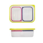 Casa si Gradina - Bucatarie si vesela - Organizare si depozitare bucatarie - Cutii alimentare - Set de 3 cutii de conservare alimente Sanaliving 11.5x8x5.11, 5X8x5.19x14x6.5 cm, 1L, 0.2L 0.2L capac culori asortate fucsia, lime, violet - Infinity.ro