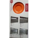 Casa si Gradina - Bucatarie si vesela - Cani si pahare - Cani si cesti - Set de 4 cesti de cafea Eat Pop 12 x 12 x H6,5 cm, 10cl fiecare, portocaliu - Infinity.ro