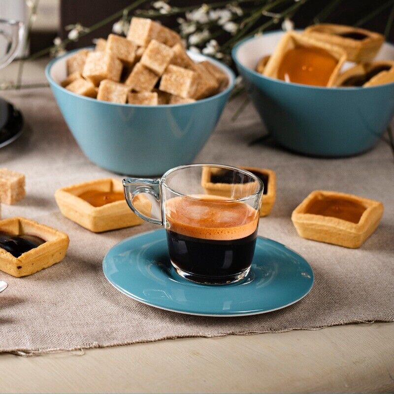 Casa si Gradina - Bucatarie si vesela - Cani si pahare - Cani si cesti - Set de 4 cesti de cafea Eat Pop 12 x 12 x H6,5 cm, 10cl fiecare, portocaliu - Infinity.ro