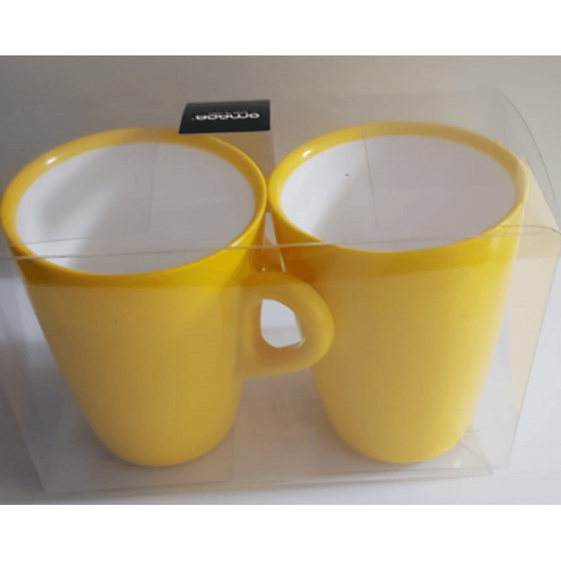 Casa si Gradina - Bucatarie si vesela - Cani si pahare - Cani si cesti - Set de 2 cani Eat Pop 11,8 x 8,5 x 11 cm, 30cl fiecare, galben - Infinity.ro