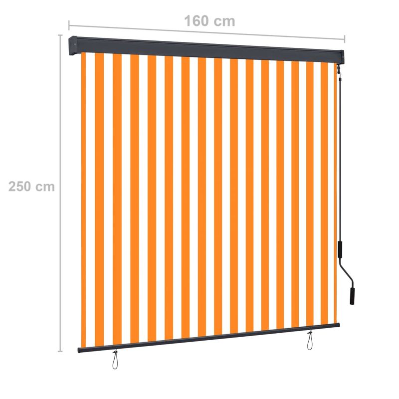 Casa si Gradina - Textile si covoare - Rulouri si jaluzele - Jaluzea tip rulou de exterior, alb si portocaliu, 160 x 250 cm - Infinity.ro