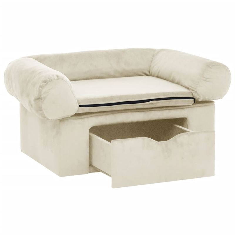 Petshop - Accesorii petshop - Culcusuri si custi - Culcusuri si saltele - Canapea pentru caini, cu sertar, crem, 75 x 50 x 38 cm, plus - Infinity.ro