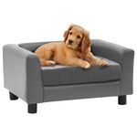 Petshop - Accesorii petshop - Culcusuri si custi - Culcusuri si saltele - Canapea pentru caini, gri, 60 x 43 x 30 cm, plus/piele ecologica - Infinity.ro