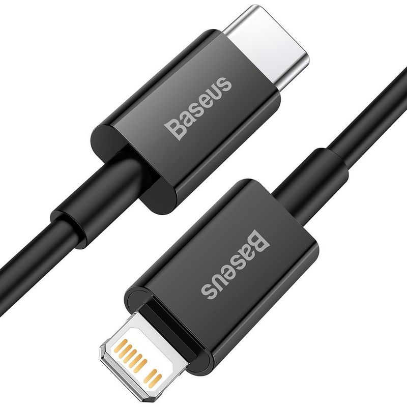 Laptop, Telefoane si Tablete - Telefoane mobile si accesorii - Accesorii Telefoane - Cabluri si adaptoare telefoane - Cablu de date si incarcare, Baseus, USB C - lightning, 1m, negru - Infinity.ro