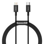 Laptop, Telefoane si Tablete - Telefoane mobile si accesorii - Accesorii Telefoane - Cabluri si adaptoare telefoane - Cablu de date si incarcare, Baseus, USB C - lightning, 1m, negru - Infinity.ro