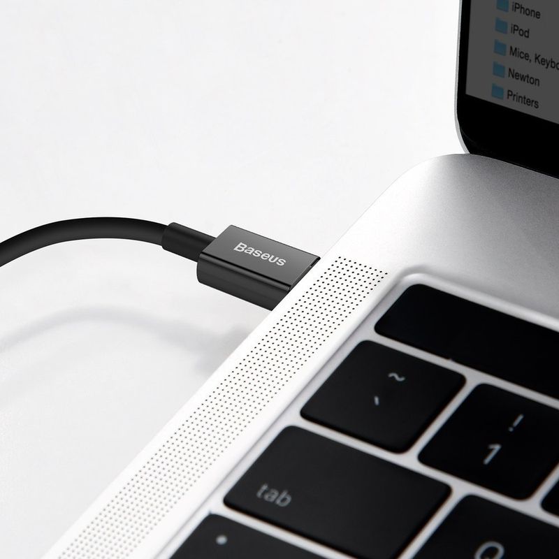 Laptop, Telefoane si Tablete - Telefoane mobile si accesorii - Accesorii Telefoane - Cabluri si adaptoare telefoane - Cablu de date si incarcare, Baseus, USB C - lightning, 1m, negru - Infinity.ro