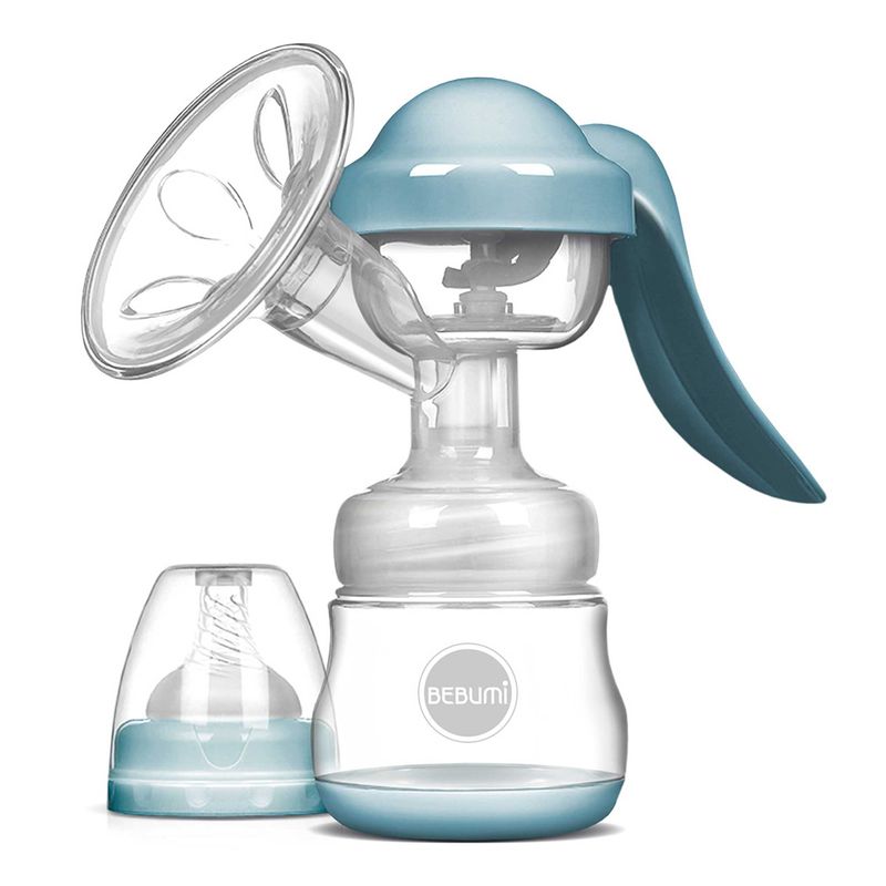 Jucarii, Copii si Bebe - Maternitate - Pompe de san - Pompa de san manuala BEBUMI BM PRO, albastru + 30 pungi - Infinity.ro