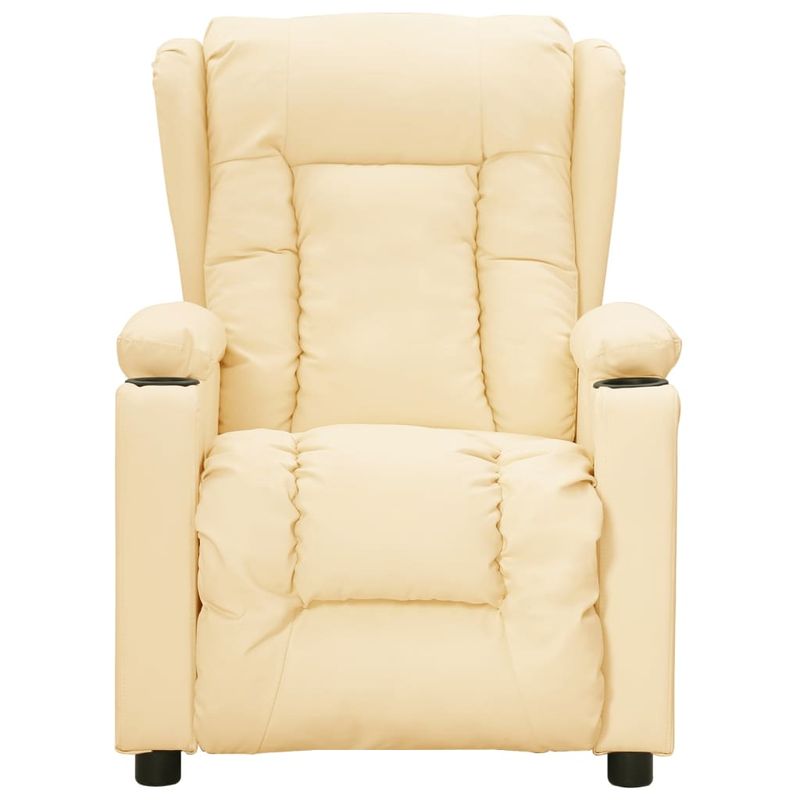 Casa si Gradina - Mobilier - Scaune si fotolii - Fotolii - Fotoliu de masaj electric rabatabil, crem, piele ecologica - Infinity.ro