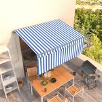 Casa si Gradina - Gradina si terasa - Umbrele si pavilioane - Pavilioane - Copertina retractabila automat cu stor, albastru/alb, 3,5 x 2,5 m - Infinity.ro