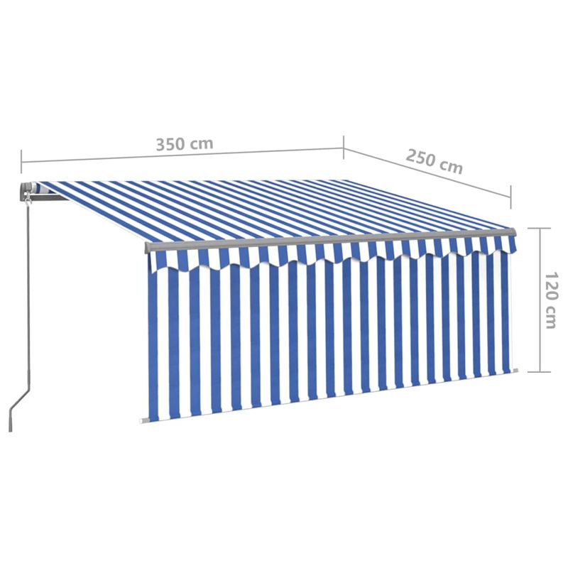 Casa si Gradina - Gradina si terasa - Umbrele si pavilioane - Pavilioane - Copertina retractabila manual cu stor/LED albastru/alb 3,5 x 2,5m - Infinity.ro