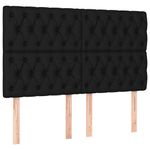 Casa si Gradina - Mobilier - Paturi si accesorii - Paturi - Pat cu arcuri, saltea si LED, negru, 140x190 cm, textil - Infinity.ro