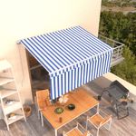 Casa si Gradina - Gradina si terasa - Umbrele si pavilioane - Pavilioane - Copertina retractabila manual cu stor, albastru/alb, 3,5 x 2,5 m, mărime 3.5x2.5 m - Infinity.ro