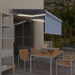 Casa si Gradina - Gradina si terasa - Umbrele si pavilioane - Pavilioane - Copertina retractabila manual cu stor/LED albastru/alb 3,5 x 2,5m - Infinity.ro