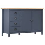 Casa si Gradina - Mobilier - Comode si corpuri - Comode - Servanta Hill, 130 x 40 x 80 cm, gri, lemn masiv de pin - Infinity.ro