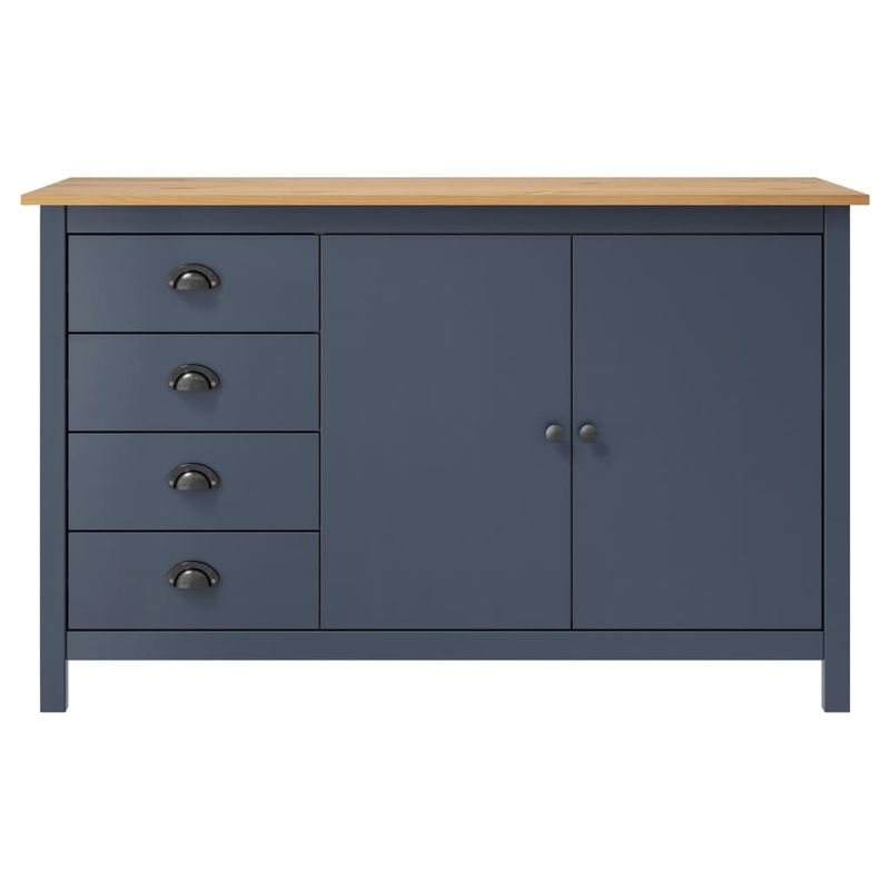 Casa si Gradina - Mobilier - Comode si corpuri - Comode - Servanta Hill, 130 x 40 x 80 cm, gri, lemn masiv de pin - Infinity.ro