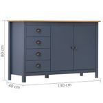 Casa si Gradina - Mobilier - Comode si corpuri - Comode - Servanta Hill, 130 x 40 x 80 cm, gri, lemn masiv de pin - Infinity.ro