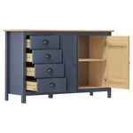 Casa si Gradina - Mobilier - Comode si corpuri - Comode - Servanta Hill, 130 x 40 x 80 cm, gri, lemn masiv de pin - Infinity.ro