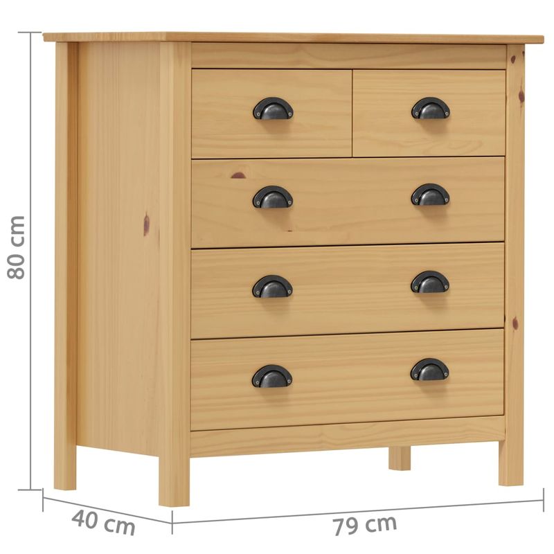 Casa si Gradina - Mobilier - Comode si corpuri - Comode - Servanta Hill, 79 x 40 x 80 cm, lemn masiv de pin - Infinity.ro