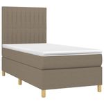 Casa si Gradina - Mobilier - Paturi si accesorii - Paturi - Pat cu arcuri, saltea si LED, gri taupe, 80x200 cm, textil - Infinity.ro