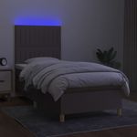 Casa si Gradina - Mobilier - Paturi si accesorii - Paturi - Pat cu arcuri, saltea si LED, gri taupe, 80x200 cm, textil - Infinity.ro