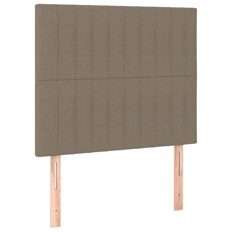 Casa si Gradina - Mobilier - Paturi si accesorii - Paturi - Pat cu arcuri, saltea si LED, gri taupe, 80x200 cm, textil - Infinity.ro