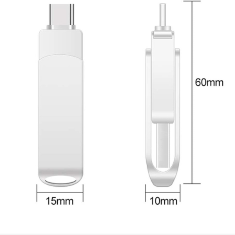 PC, gaming si accesorii - Periferice PC - Memorii USB - Memorie USB Dual Drive pentru Smartphone, Tablete si Calculatoare SpectrumPoint®, 64 Gbps, USB 3.1, USB Type-C, Argintiu - Infinity.ro
