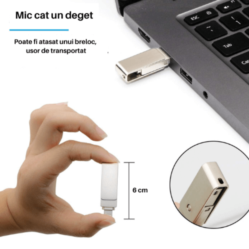 PC, gaming si accesorii - Periferice PC - Memorii USB - Memorie USB Dual Drive pentru Smartphone, Tablete si Calculatoare SpectrumPoint®, 256 Gbps, USB 3.1, USB Type-C - Infinity.ro