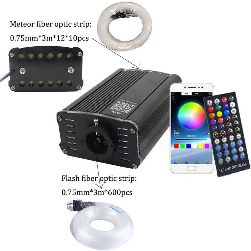 Auto si Moto - Electrice auto - Iluminare si semnalizare - Becuri auto - Kit plafon cer instelat Xentech Light 600 buc fibra optica si 10 set x 12 fire fibra optica stele cazatoare - Infinity.ro