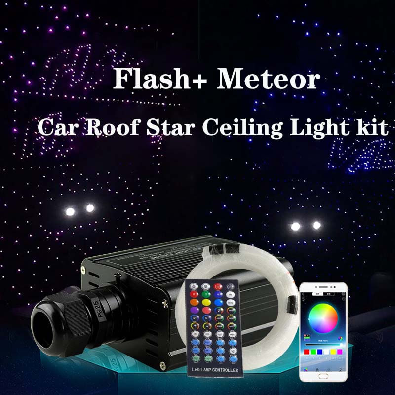 Auto si Moto - Electrice auto - Iluminare si semnalizare - Becuri auto - Kit plafon cer instelat Xentech Light 600 buc fibra optica si 10 set x 12 fire fibra optica stele cazatoare - Infinity.ro