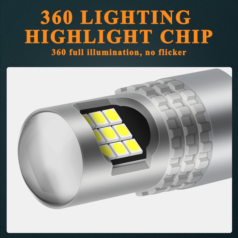 Auto si Moto - Electrice auto - Iluminare si semnalizare - Becuri auto - Set de 2 becuri led Xentech Light w21w/5w T20 24 SMD cu lupa 12-24V - Infinity.ro