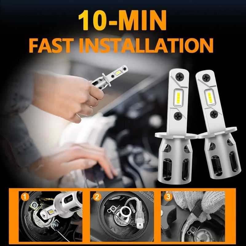 Auto si Moto - Electrice auto - Iluminare si semnalizare - Becuri auto - Set de 2 becuri led Xentech Light H1 mini cu radiator plug and play - Infinity.ro