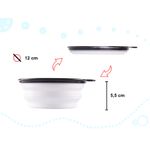 Petshop - Accesorii petshop - Castroane si adapatori - Bol pliabil de voiaj pentru caini si pisici, din silicon, diametru 12 cm, alb - Infinity.ro