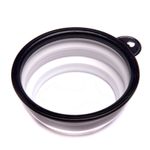 Petshop - Accesorii petshop - Castroane si adapatori - Bol pliabil de voiaj pentru caini si pisici, din silicon, diametru 12 cm, alb - Infinity.ro