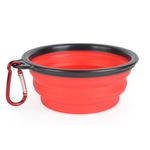 Petshop - Accesorii petshop - Castroane si adapatori - Bol pliabil pentru caini si pisici, silicon, 400-800 ml, inatime 5 cm, latime 13 cm, rosu - Infinity.ro