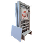Casa si Gradina - Mobilier - Mobilier copii - Mobilier camera copiilor - Turn de activitati pliabil, stiker animat Learning Tower - 85 x 40 x 38 cm, gri deschis - Infinity.ro