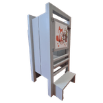 Casa si Gradina - Mobilier - Mobilier copii - Mobilier camera copiilor - Turn de activitati pliabil, stiker animat Learning Tower - 85 x 40 x 38 cm, gri deschis - Infinity.ro