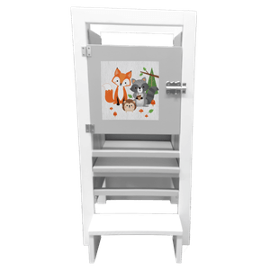 Turn de activitati pliabil multicolor, stiker vulpe si raton Learning Tower