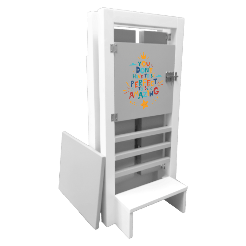 Casa si Gradina - Mobilier - Mobilier copii - Mobilier camera copiilor - Turn de activitati pliabil multicolor, stiker animat Learning Tower - Infinity.ro