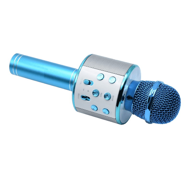Laptop, Telefoane si Tablete - Laptopuri si Accesorii - Accesorii - Microfon Karaoke, WS-858, Wireless, reincarcabil, Albastru - Infinity.ro