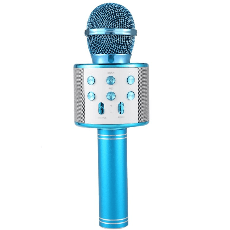 Laptop, Telefoane si Tablete - Laptopuri si Accesorii - Accesorii - Microfon Karaoke, WS-858, Wireless, reincarcabil, Albastru - Infinity.ro