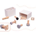 Jucarii, Copii si Bebe - Jucarii si jocuri - Jucarii de rol - Ateliere si bancuri de lucru - Set atelier pentru copii, cutie cu scule din lemn, 21 x 8,5 x 29,5 cm - Infinity.ro