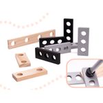 Jucarii, Copii si Bebe - Jucarii si jocuri - Jucarii de rol - Ateliere si bancuri de lucru - Set atelier pentru copii, cutie cu scule din lemn, 21 x 8,5 x 29,5 cm - Infinity.ro